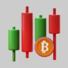 Bitcoin candlestick chart icon asset