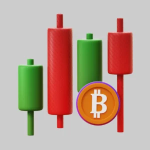 Bitcoin candlestick chart icon asset