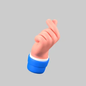 Cartoon finger heart hand gesture