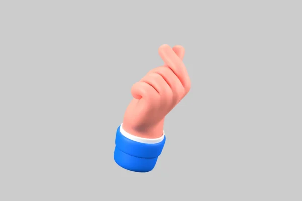 Cartoon finger heart hand gesture