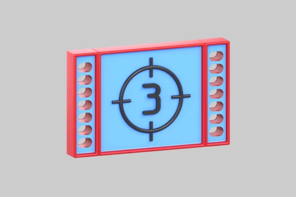 Film countdown number three asset