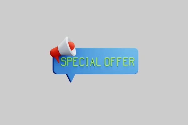 Retail special offer announcement sign